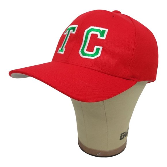 Richardson TC Monogram Initials Flex Fitted S/M Cap Trucker Baseball Hat Red - Picture 3 of 12